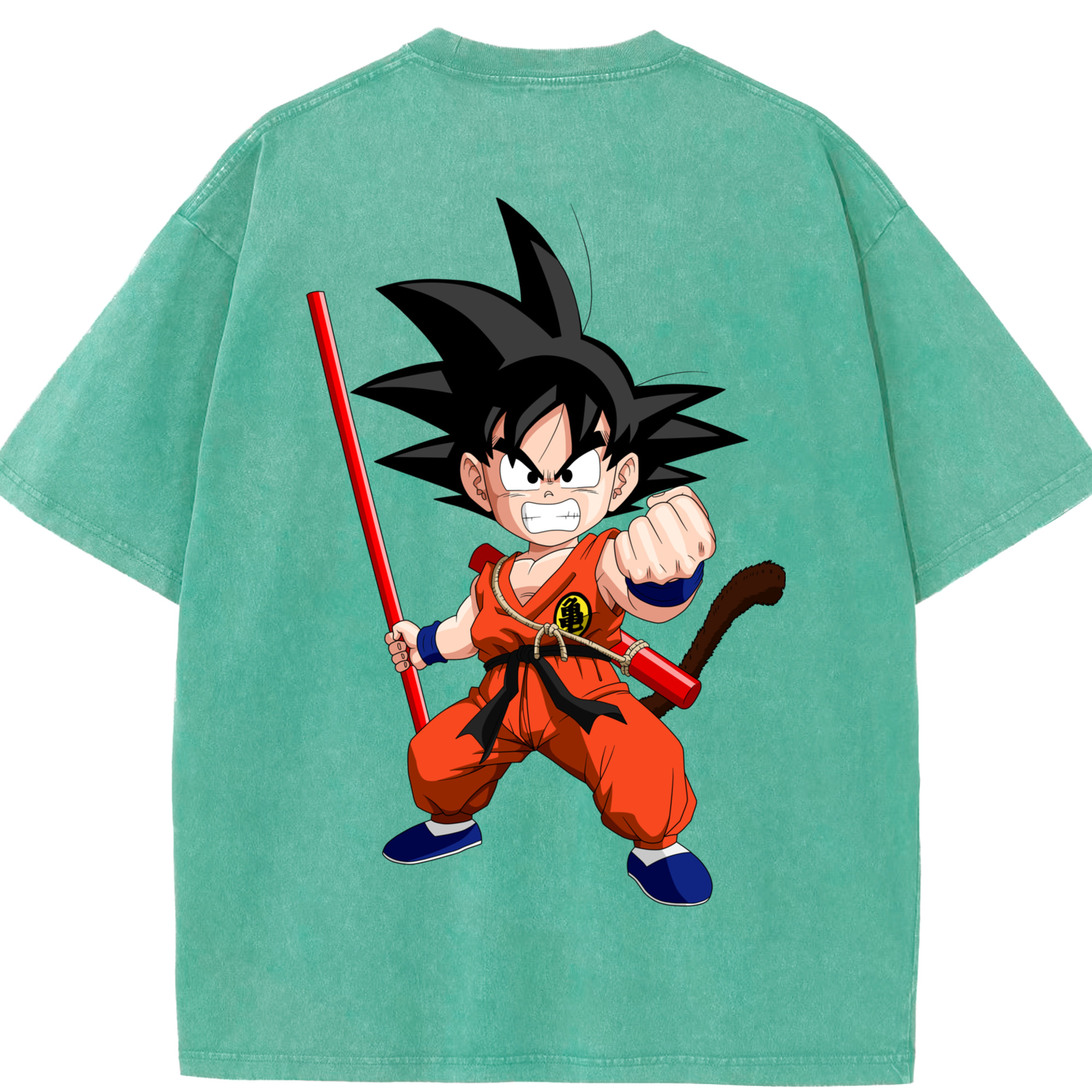 ドラゴンボール 孫悟空（そん ごくう）Son Goku カカロット DRAGON BALL Kakarotto 綿100% ヴィンテージ風 半袖Tシャツ（背面プリント）